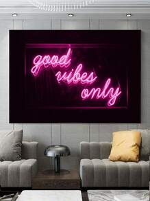 1pc Chemical Fiber Unframed Painting, Modern Letter Graphic Unframed Picture For Home - Multicolor - View 1