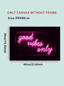 1pc Chemical Fiber Unframed Painting, Modern Letter Graphic Unframed Picture For Home - Multicolor - View 3