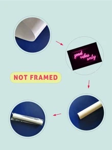 1pc Chemical Fiber Unframed Painting, Modern Letter Graphic Unframed Picture For Home - Multicolor - View 5