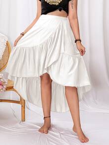 Rusttydustty Falda cruzada bajo con fruncido - Blanco - Ver 4