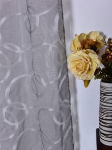 Rèm bảng điều khiển Sheer hoa văn hình học, Rèm Polyester hiện đại lọc ánh sáng riêng tư cho gia đình - Xám - Xem 5