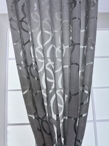 Rèm bảng điều khiển Sheer hoa văn hình học, Rèm Polyester hiện đại lọc ánh sáng riêng tư cho gia đình - Xám - Xem 6