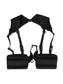 Street Chest Rig Bag For Women Hip-Hop Outdoor Chest Bag Functionality Unisex Vest Waist Pack - Black - View 1