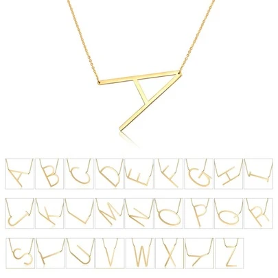 1pc Letter Pendant Necklace, Stainless Steel Jewelry