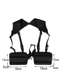 Street Chest Rig Bag For Women Hip-Hop Outdoor Chest Bag Functionality Unisex Vest Waist Pack - Black - View 4