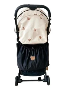 Baby Cartoon Bear Decor Stroller Hanging Bag - Black - View 1