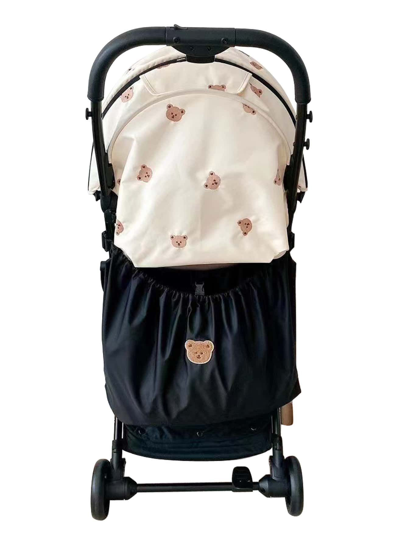 Baby Cartoon Bear Decor Stroller Hanging Bag - Black - View 1
