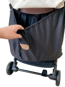 Baby Cartoon Bear Decor Stroller Hanging Bag - Black - View 5