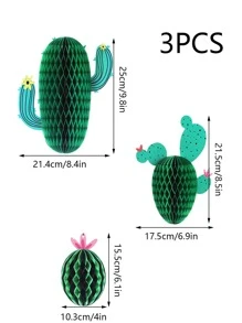 3 Cái/bộ Xương Rồng Mô Hình Pom Pom, Hiện Đại Vật Có Giấy Hình Treo Tổ Ong Bóng Cho Tiệc, Ngày Lễ - Nhiều màu - Xem 3