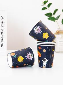 10入組/套一次性紙杯宇航員打印去派對杯 - 彩色 - 查看 2