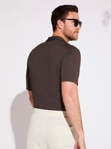 GENTILAND Men Solid Button Front Shirt - Chocolate Brown - View 8