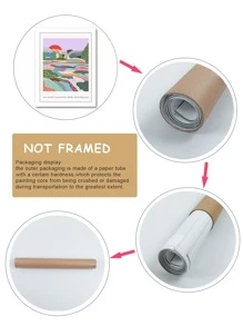 2 bức tranh vải canvas in hình chim hồng hạc màu nước trên nền hoa, thích hợp cho phòng khách, phòng ngủ, trang trí nhà cửa, không khung - Nhiều màu - Xem 4