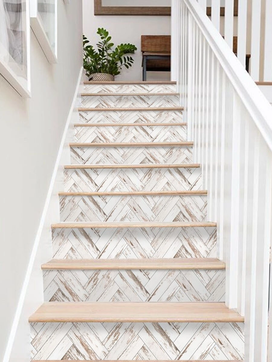 SUPSTICKER 1/7 Cuộn Giấy Dán Cầu Thang Hình Lục Giác Màu Sáng, Họa Tiết Vân Gỗ, Tự Dính, Trang Trí Nhà Cửa, Kích Thước 41.81x7.09 Inch, Nhãn Dán, Decal Dán Tường, Nhãn Dán Vinyl, Dùng Để Trang Trí Nhà Cửa, Trang Trí Mùa Xuân, Làm Mới Ngôi Nhà Của Bạn, Nhãn Dán Trang Trí Rama, Gạch Lát Sàn Tự Dính, Gạch Lát Sàn Bóc Và Dán, Trang Trí Phòng Khách, Trang Trí Nhà Bếp - Nhiều màu - Xem 1