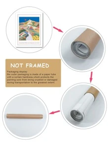 2pcs Watercolor Flamingo On Sweet Background Canvas Painting Prints, Wall Art Decor For Living Room, Bedroom, Frameless - Multicolor - View 5