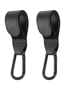 1 pair Stroller Dedicated Hook, Storage Bag Hook For Backpack, Electric Car, Universal Stroller Hook - Black - View 1