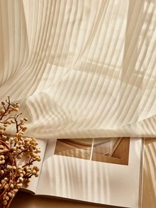 White Sheer Panel Curtain, Modern Polyester Light Filtering Privacy Sheer Curtain For Home - White - View 4