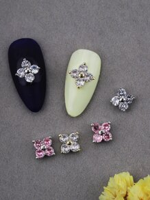 6入組四葉草設計美甲飾品 - 彩色 - 查看 3