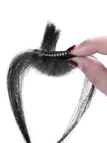 Human Hair Black Color Hairbangs For Women Clip In Human Hair Bangs Thin Invisible Fake Hairpiece Clip In Fringe