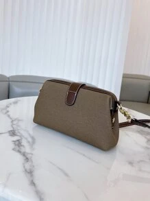 2025 时尚女包，高端复古蓝色和拼色拉链开合斜挎小包，休闲单肩包