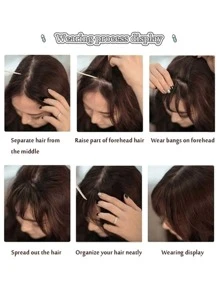 Human Hair Black Color Hairbangs For Women Clip In Human Hair Bangs Thin Invisible Fake Hairpiece Clip In Fringe