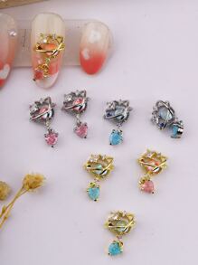 8 piezas 3d con diamante de imitación planeta Decoración de uñas - Multicolor - Ver 4