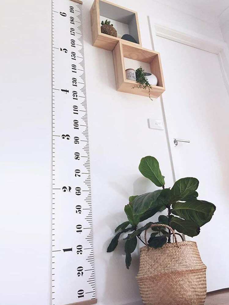 1pc Height Measurement Wall Hanging Ruler, Modern Height Measuring Ruler For Kids - White - View 2
