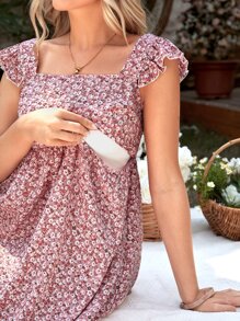 SHEIN Váy Bà bầu Xù Họa tiết hoa Boho - Nhiều màu - Xem 6