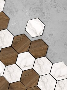 11入組幾何樣式地面現代PVC瓷磚地貼 - 彩色 - 查看 2