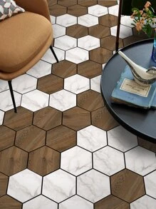 11入組幾何樣式地面現代PVC瓷磚地貼 - 彩色 - 查看 5