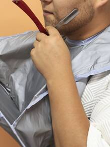 1pc Shaving Apron for Man Beard Shaving Apron Care Bib Face Shaved Hair Adult Bibs Shaver Cleaning Hairdresser Gift Clean Apron Shaving Tool Accessories - Silver - View 2