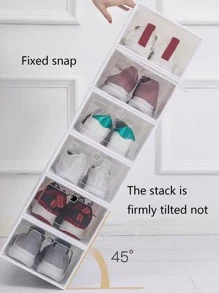 1入組塑膠鞋收納極簡透明鞋盒 - 白色 - 查看 7