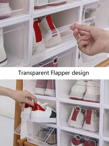 1入組塑膠鞋收納極簡透明鞋盒 - 白色 - 查看 5