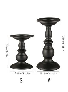 复古锻铁烛台装饰品黑色 1 件、万圣节、恐怖、秋季、冬季、假日、节庆、房间装饰、礼物 - 黑色 - 查看 2