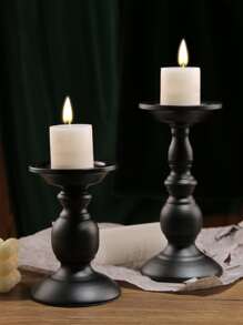 复古锻铁烛台装饰品黑色 1 件、万圣节、恐怖、秋季、冬季、假日、节庆、房间装饰、礼物 - 黑色 - 查看 4