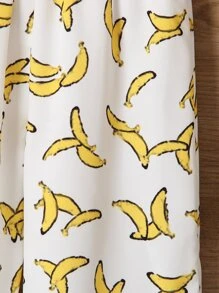 Toddler Boys Banana Print Knot Front Trousers - White - View 5