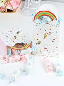 6 cái/gói 8*14cm Kỳ lân In Giấy Túi , Hoạt hình Túi kẹo Đối với Tiệc sinh nhật , Lễ hội Món quà - Nhiều màu - Xem 2