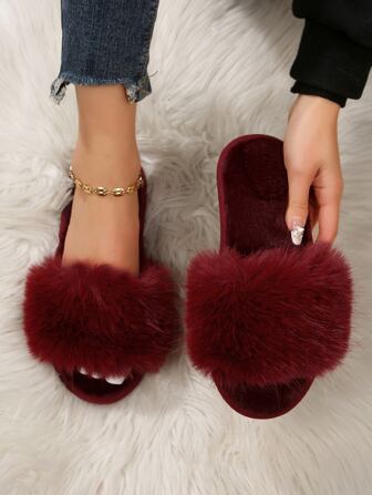 Fall/Winter Women Fuzzy Bedroom Slippers, Fashion Home Slippers,Halloween,Christmas,Fluffy Slippers,New Year Outfits