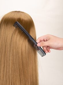 Set de peluquería Peine de corte de pelo Peine de corte de pelo Tijeras planas Set de tijeras Porta cuchillas Tornillo de limpieza Paño de limpieza Bolsa de almacenamiento Pinza de cocodrilo Set de doce piezas Negro - Negro - Ver 2