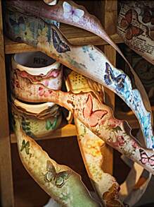 1卷蝴蝶圖案美紋紙膠帶優雅多用途DIY工藝家用和紙膠帶 - 彩色 - 查看 5