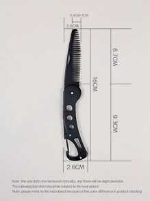 1 pieza Peine, acero inoxidable, moderno, mini portátil, reutilizable, lavable, duradero, suave para usar el cuidado de la barba en casa o en movimiento para el hombre - Negro - Ver 5