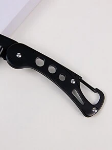 1 pieza Peine, acero inoxidable, moderno, mini portátil, reutilizable, lavable, duradero, suave para usar el cuidado de la barba en casa o en movimiento para el hombre - Negro - Ver 6