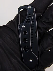 1 pieza Peine, acero inoxidable, moderno, mini portátil, reutilizable, lavable, duradero, suave para usar el cuidado de la barba en casa o en movimiento para el hombre - Negro - Ver 7