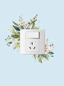 1pc PVC Switch Outlet Wall Sticker, Modern Plant Pattern Switch Sticker For Home, Stickers, Wall Decal, Vinyl Decal For Home Decorations, Spring Decoration Items Refresh Your Home, Festival Decoration Stickers Gifts Birthday Graduation - Multicolor - View 3