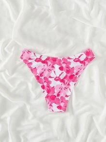 Swim Mod Summer Beach Floral Print Bikini Bottom - Multicolor - View 5