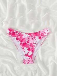 Swim Mod Summer Beach Floral Print Bikini Bottom - Multicolor - View 6