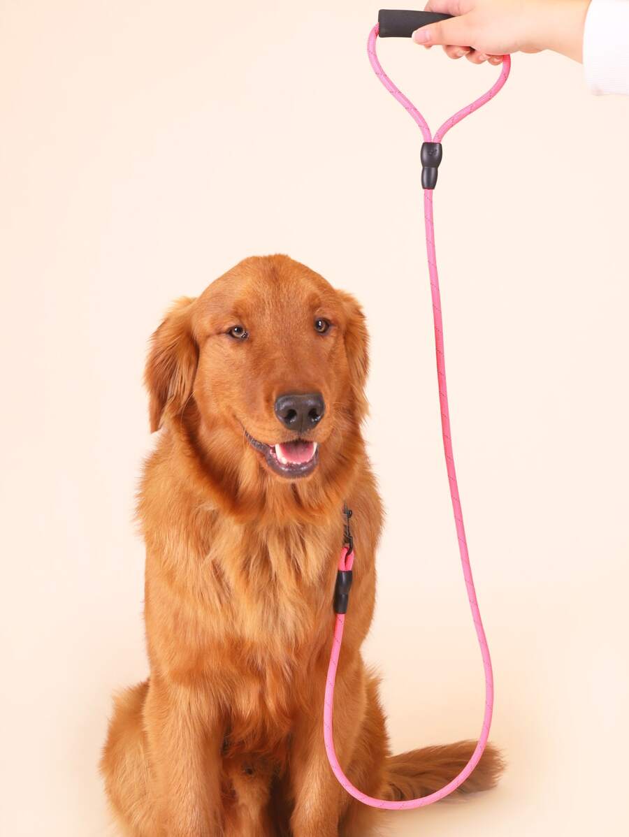 Supet 1pc Reflective Pet Leash For Dog For Outdoor - Pink - View 1