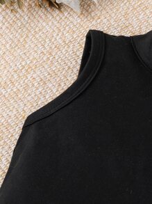 SHEIN Đứa bé gái Chất rắn Dây Áo thun & Túi nắp bên cạnh Quần Cargo Không có thắt lưng - Nhiều màu - Xem 4