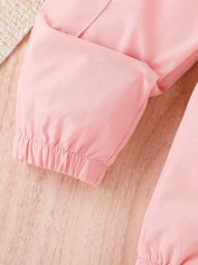 SHEIN Đứa bé gái Chất rắn Dây Áo thun & Túi nắp bên cạnh Quần Cargo Không có thắt lưng - Nhiều màu - Xem 7