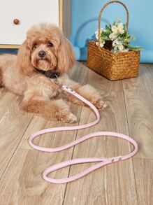 1 pieza Correa de mascota unicolor para perro para exterior - Rosa - Ver 1