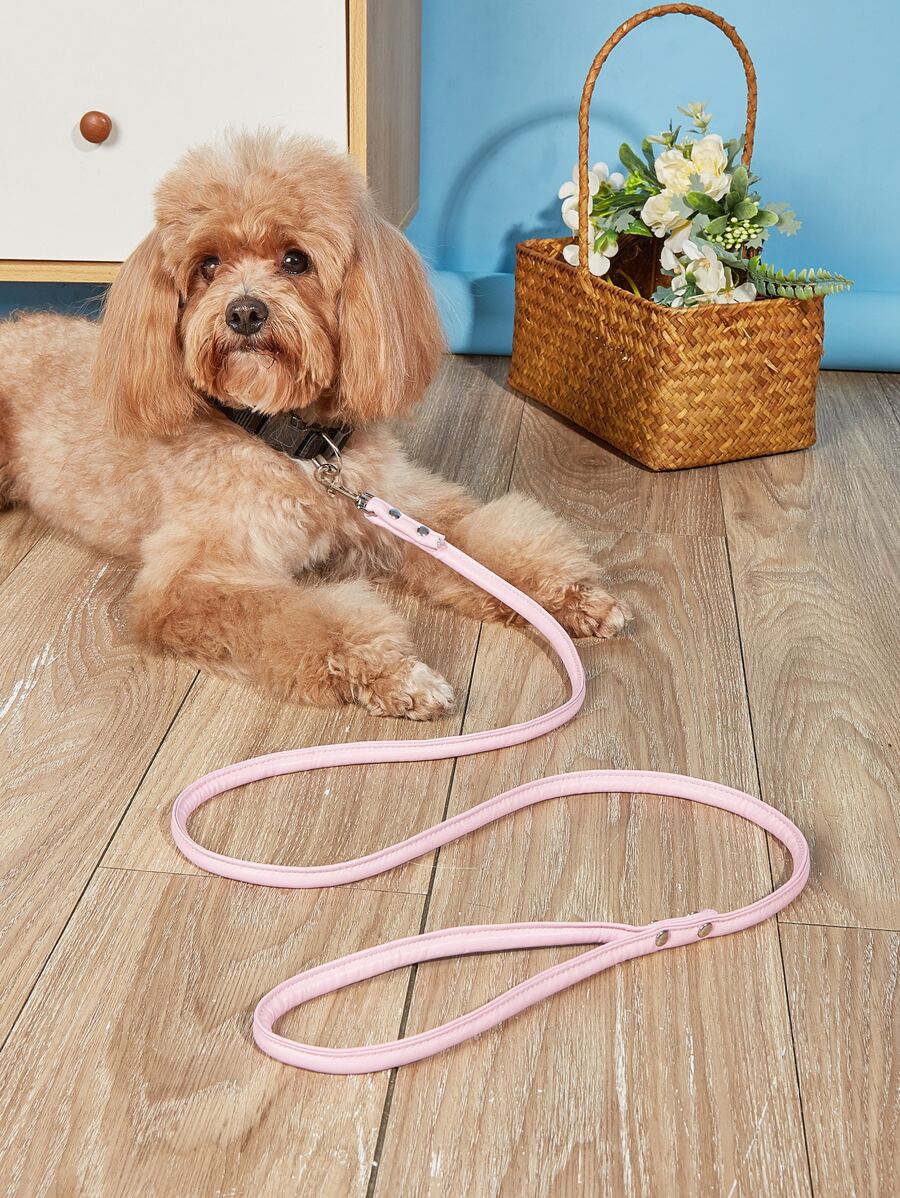 1 pieza Correa de mascota unicolor para perro para exterior - Rosa - Ver 1